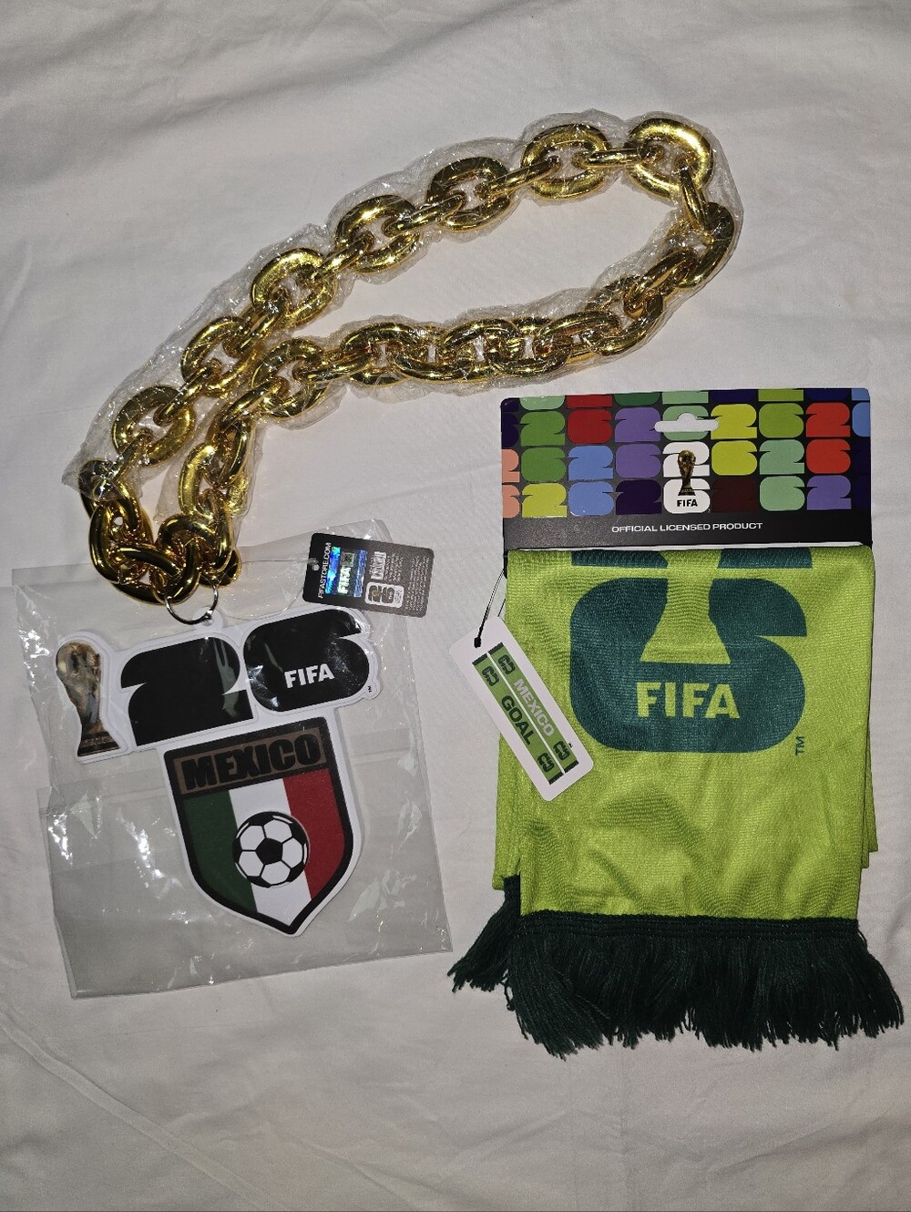 Official FIFA Mexico Chain &  Green Goal Team Scarf